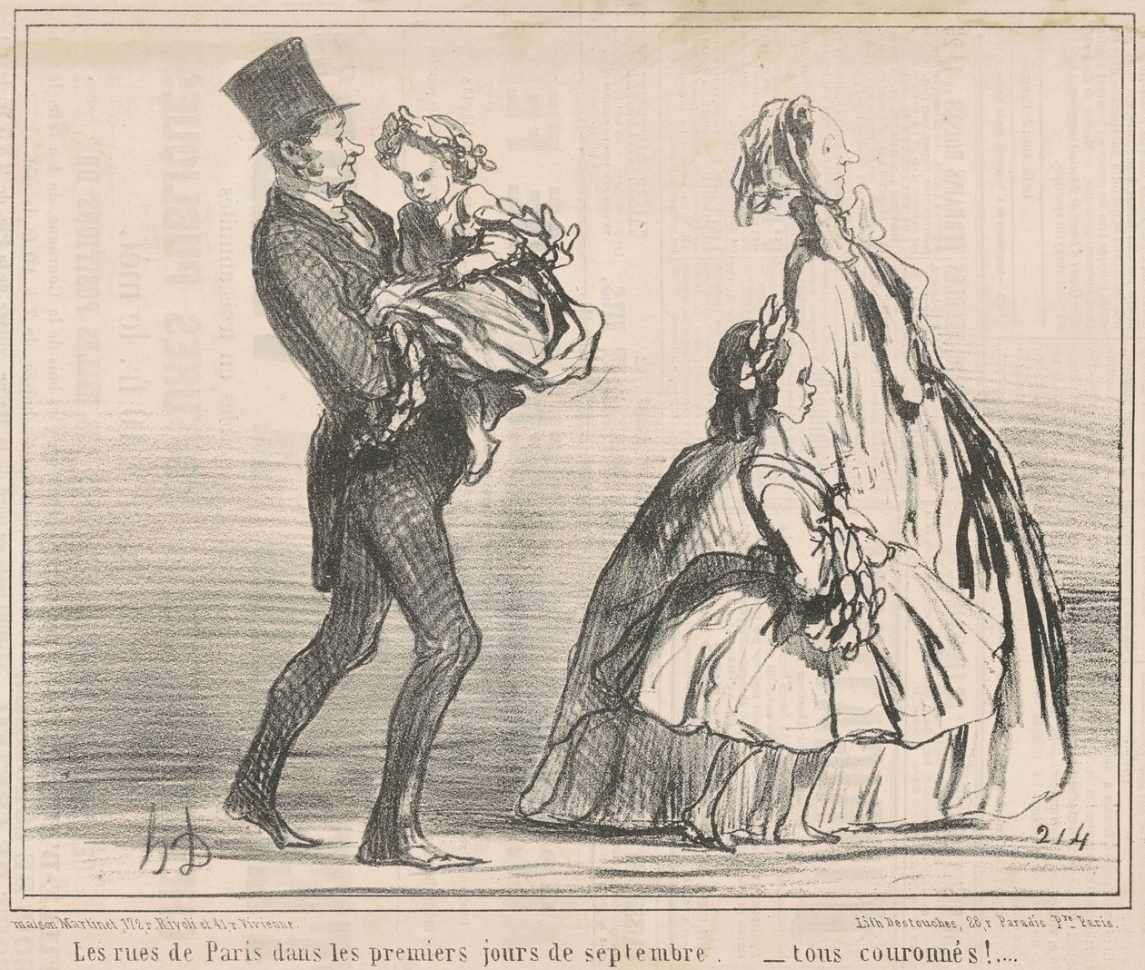 The Streets of Paris in the Early Days of September... by Honoré Daumier
