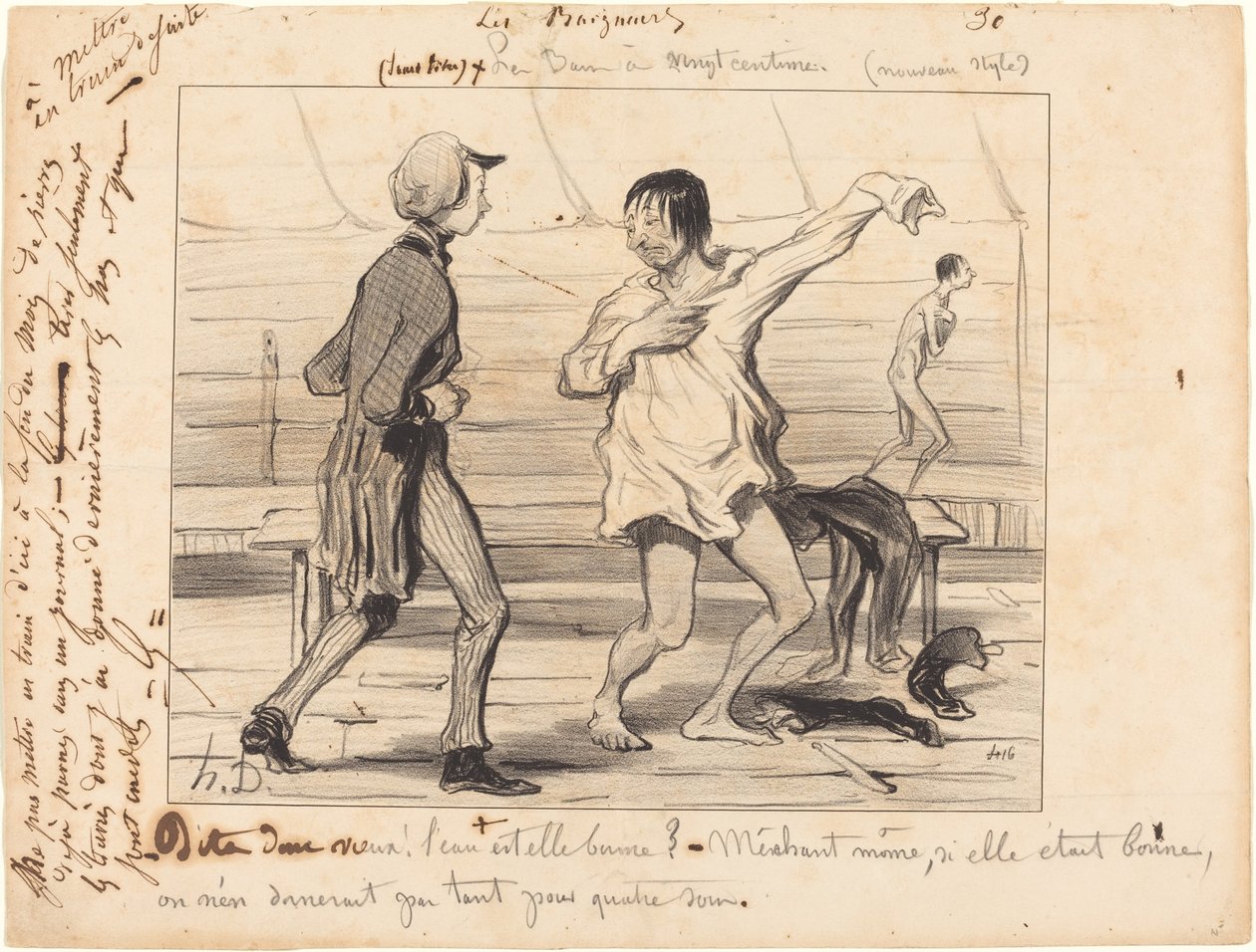 Baths at Twenty Centimes, New Style by Honoré Daumier