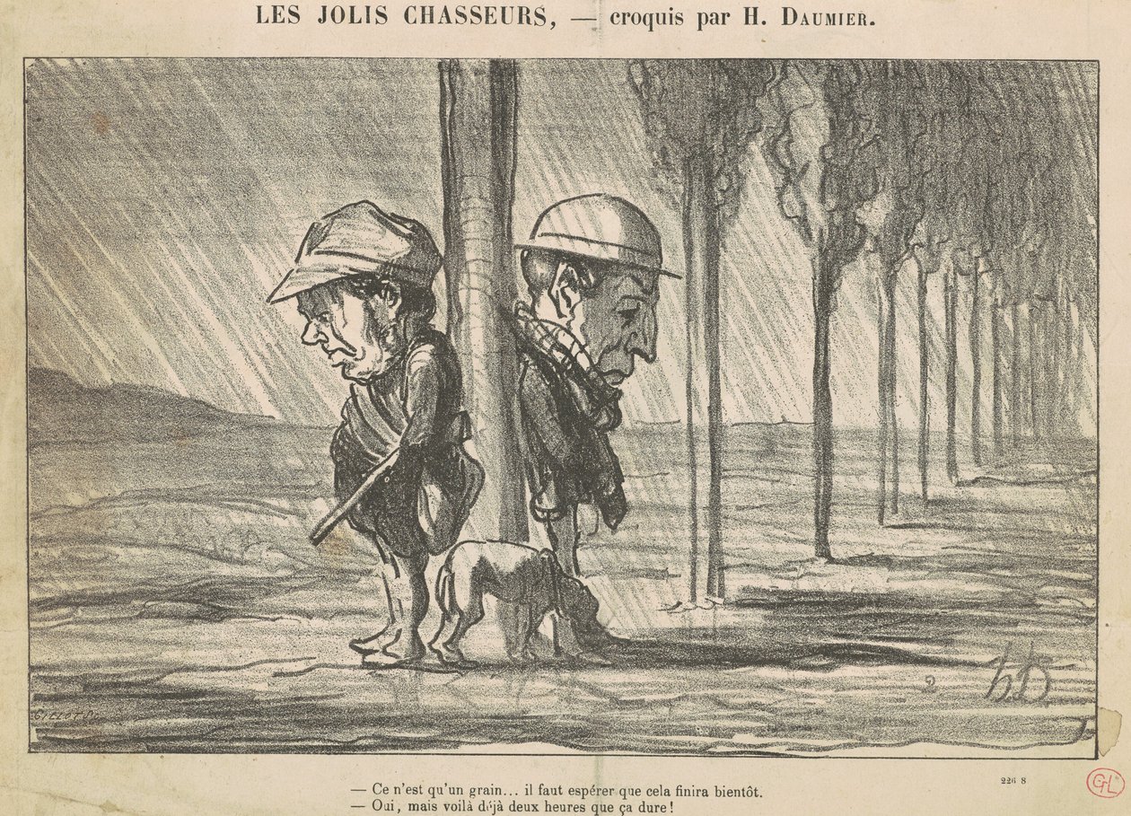 The Pretty Hunters by Honoré Daumier