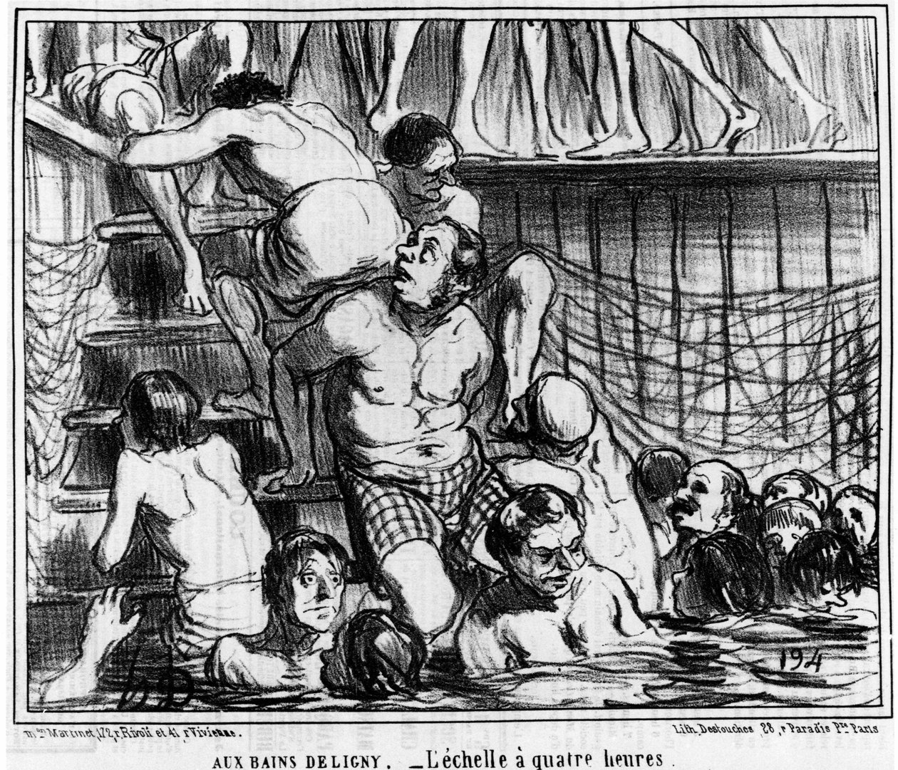 Les bains Deligny - The four-hour scale: illustration from 