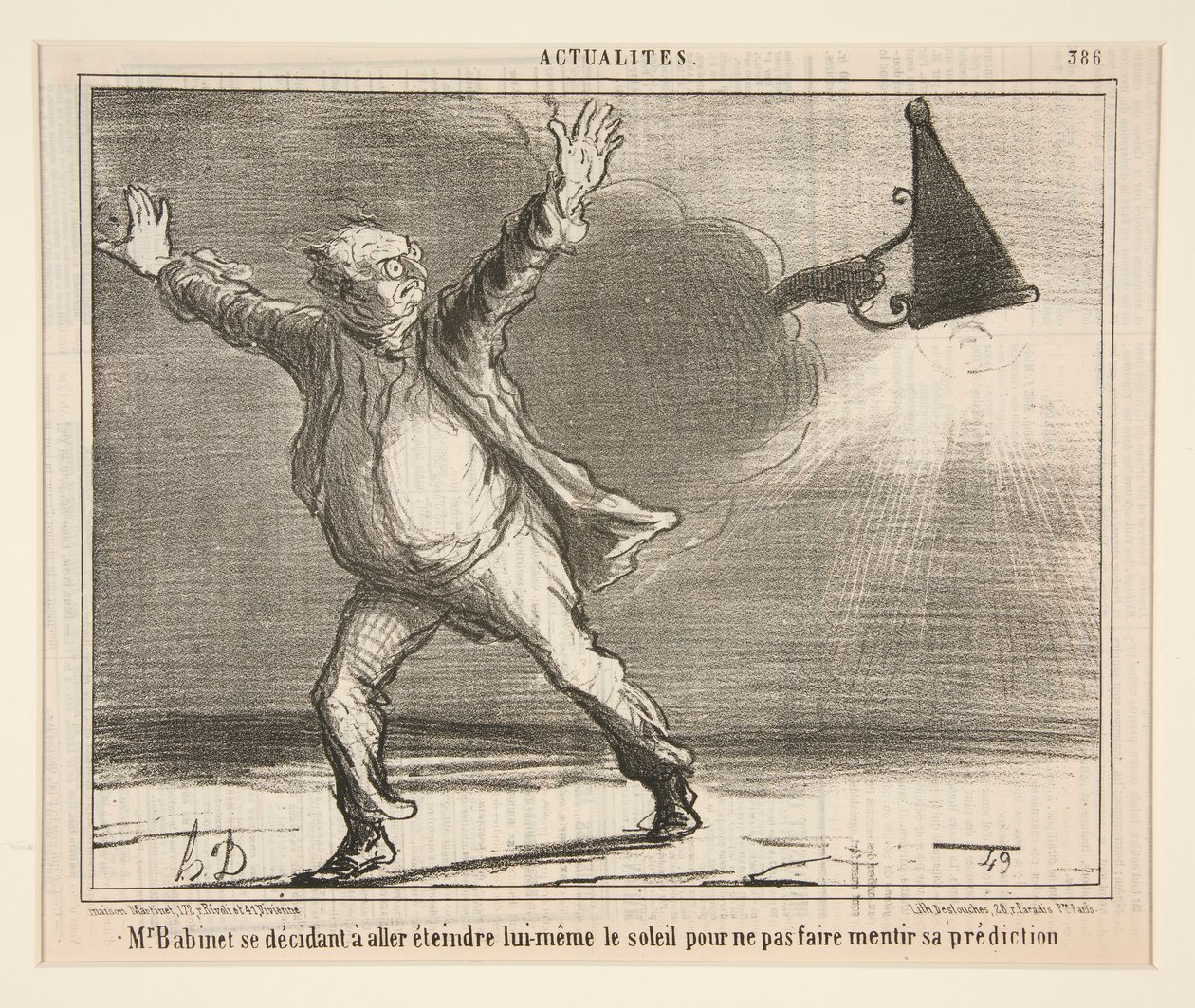 M. Babinet Deciding to Extinguish It Himself by Honoré Daumier