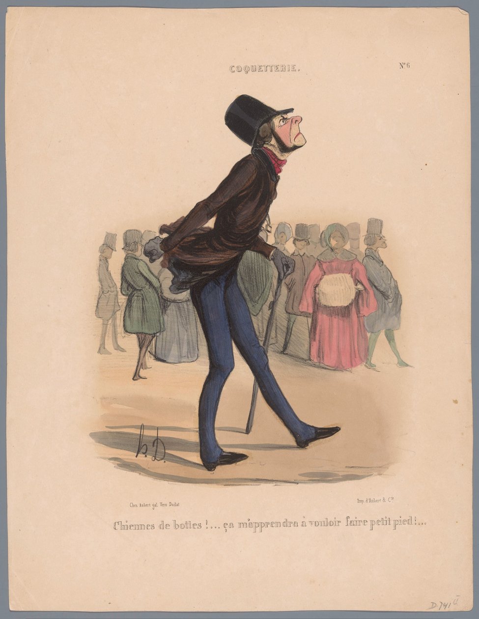 Man Walking in Shoes That Are Too Small from Vanity (series) by Honoré Daumier