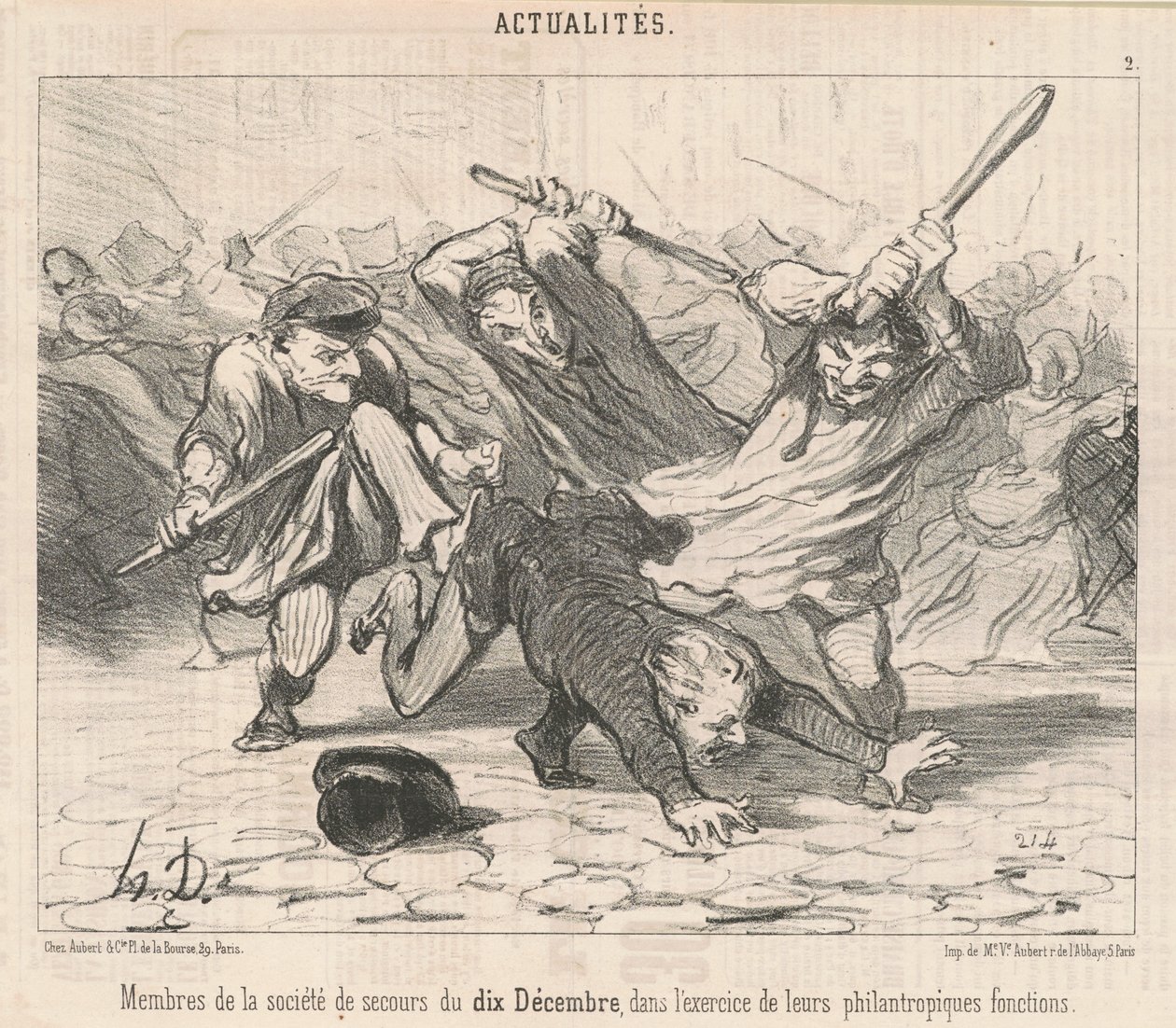 Members of the December Tenth Society... by Honoré Daumier