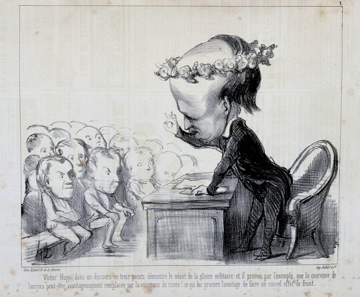 Memories of the Peace Congress: Victor Hugo (No. 1 of the Series) - by Daumier, in 