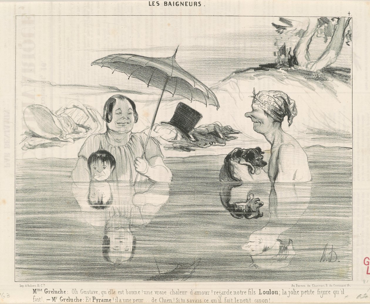 Mme Greluche: Oh Gustave, how good she is! by Honoré Daumier
