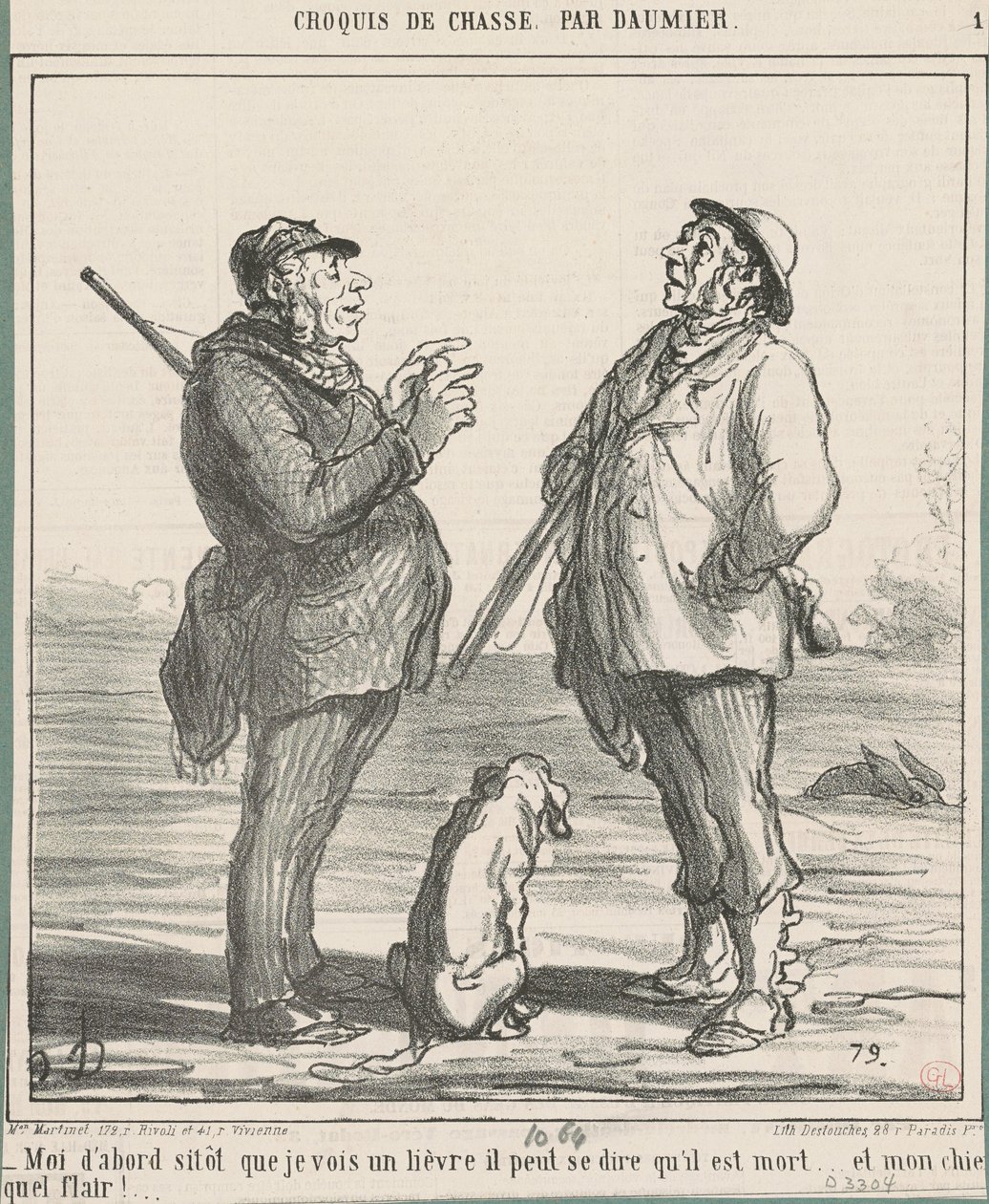 Me first as soon as I see a hare by Honoré Daumier