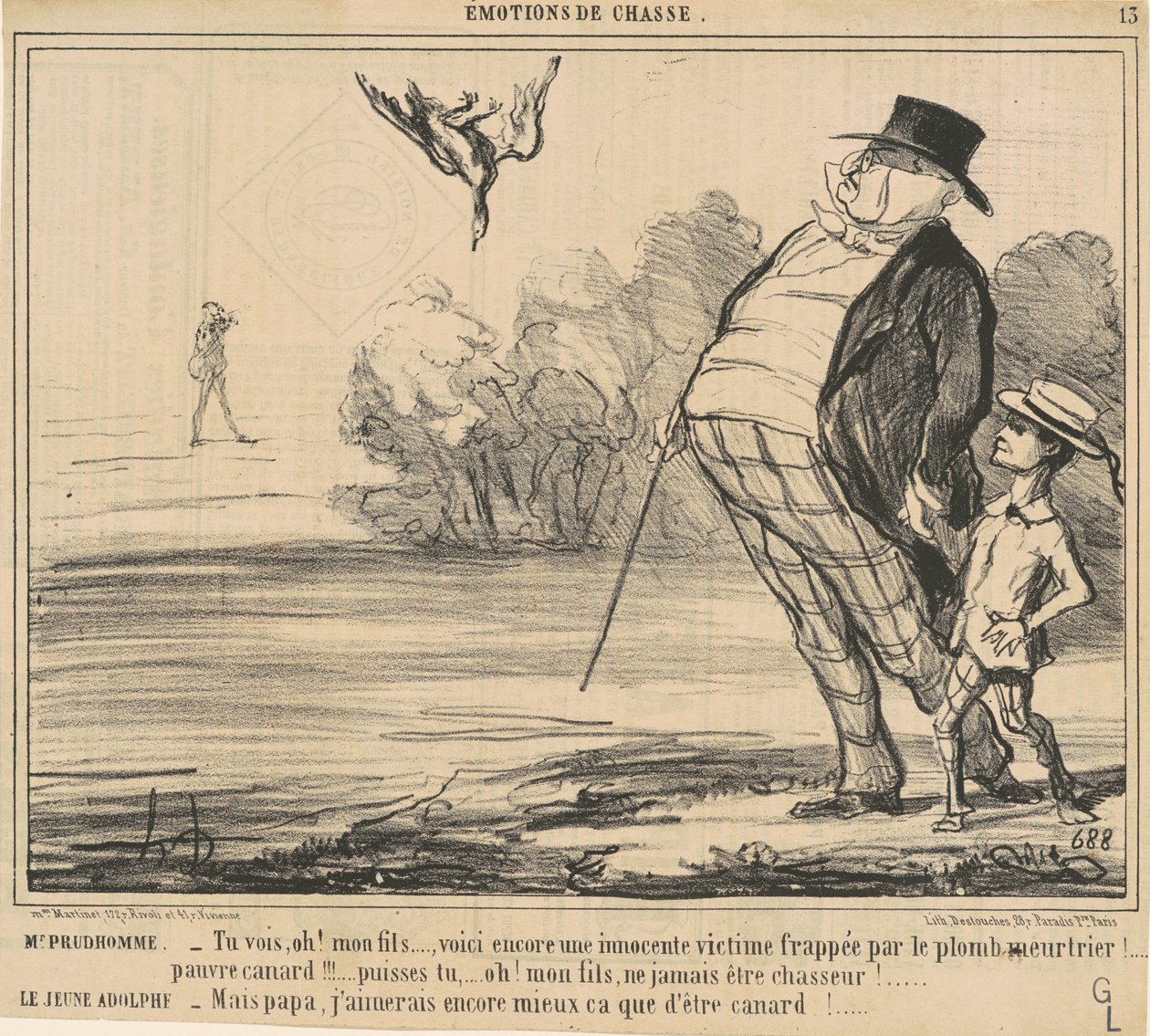 Mr Prudhomme. You see, Oh! My son... by Honoré Daumier