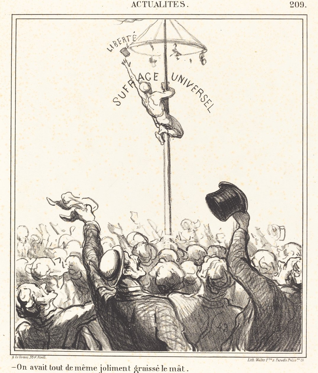 They had... nicely greased the mast by Honoré Daumier
