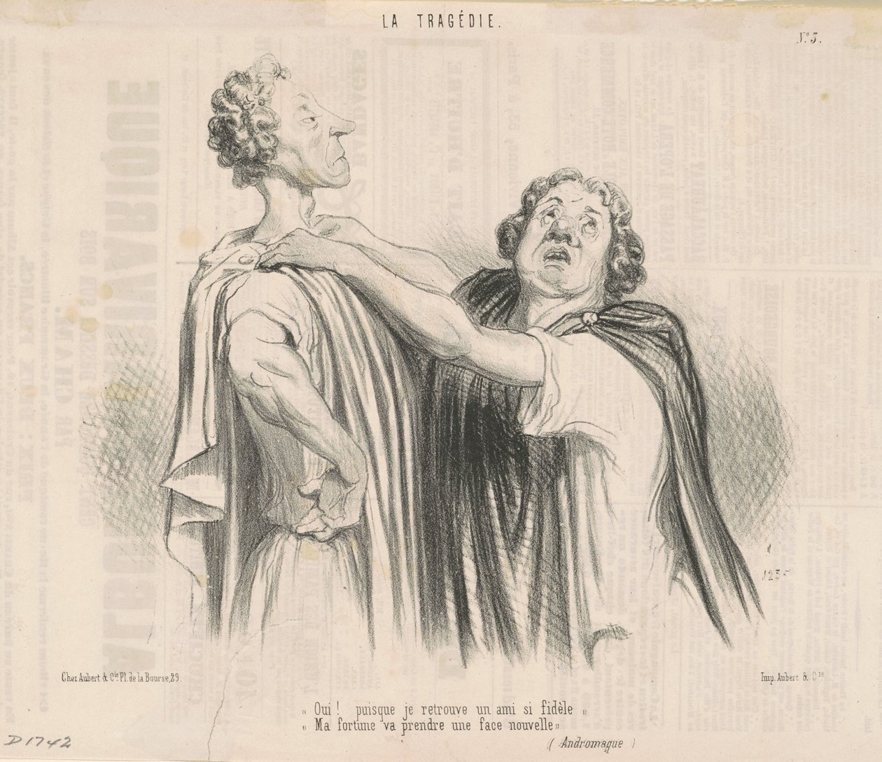 Yes! Since I find such a faithful friend... by Honoré Daumier