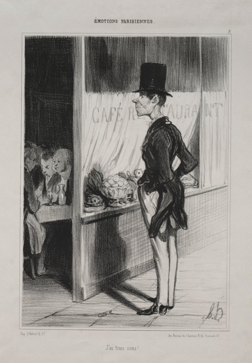Parisian Emotions, Plate 3: I Have Three Sous! by Honoré Daumier