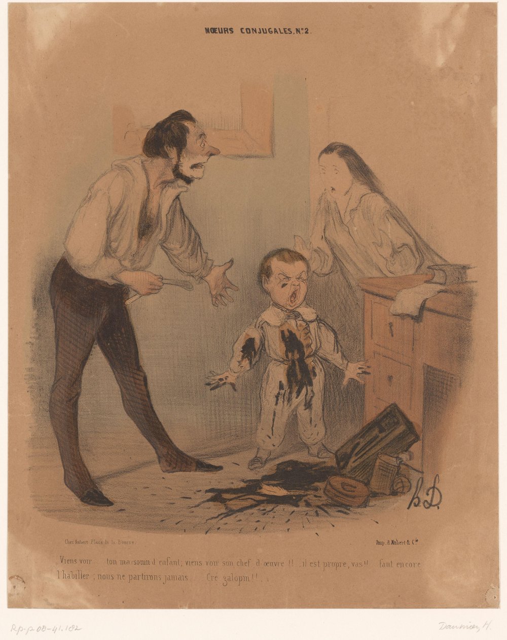 Toddler Spilled Ink on His Clothes by Honoré Daumier