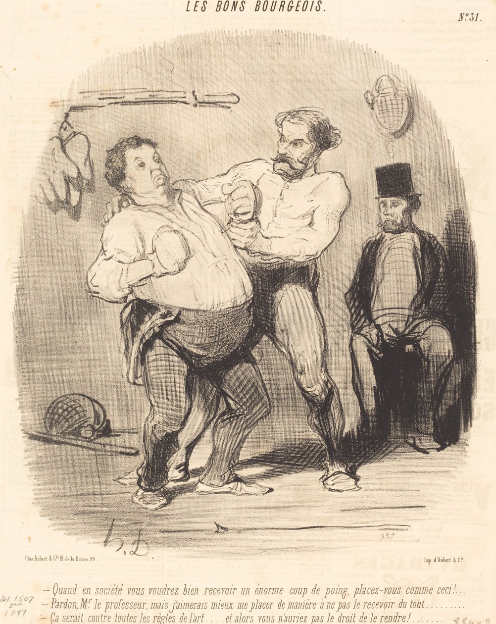 When in Society You Will Kindly Receive a... Blow... by Honoré Daumier