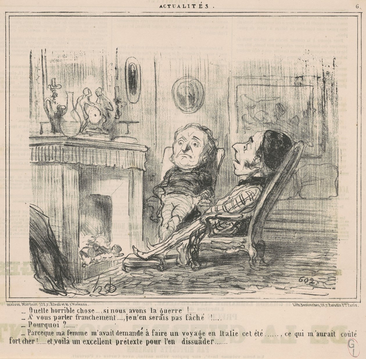 What a Horrible Thing ... If We Have War! by Honoré Daumier
