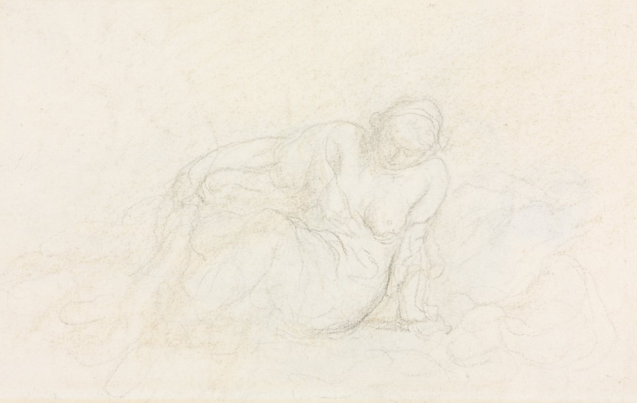 Reclining Woman Leaning on Her Arm (verso) by Honoré Daumier