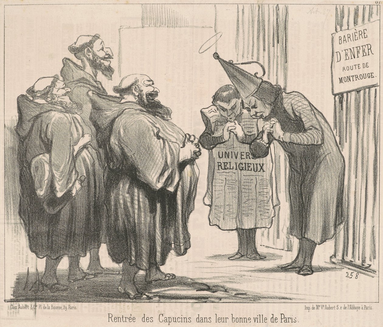 Return of the Capuchins in... Paris by Honoré Daumier