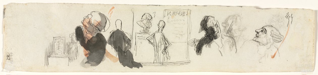 Sketches of Various Figures (verso) by Honoré Daumier