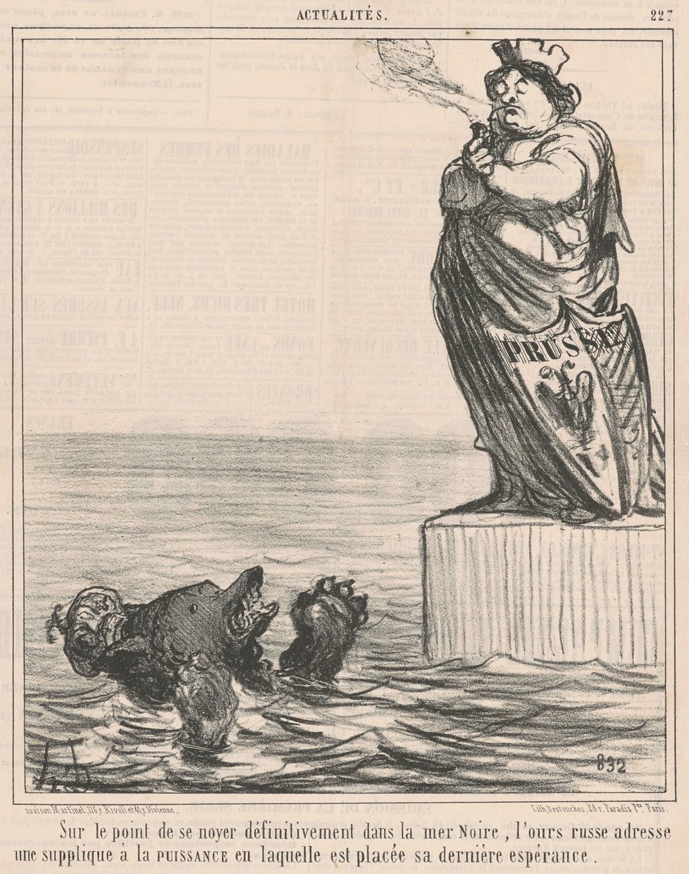 About to Drown... by Honoré Daumier