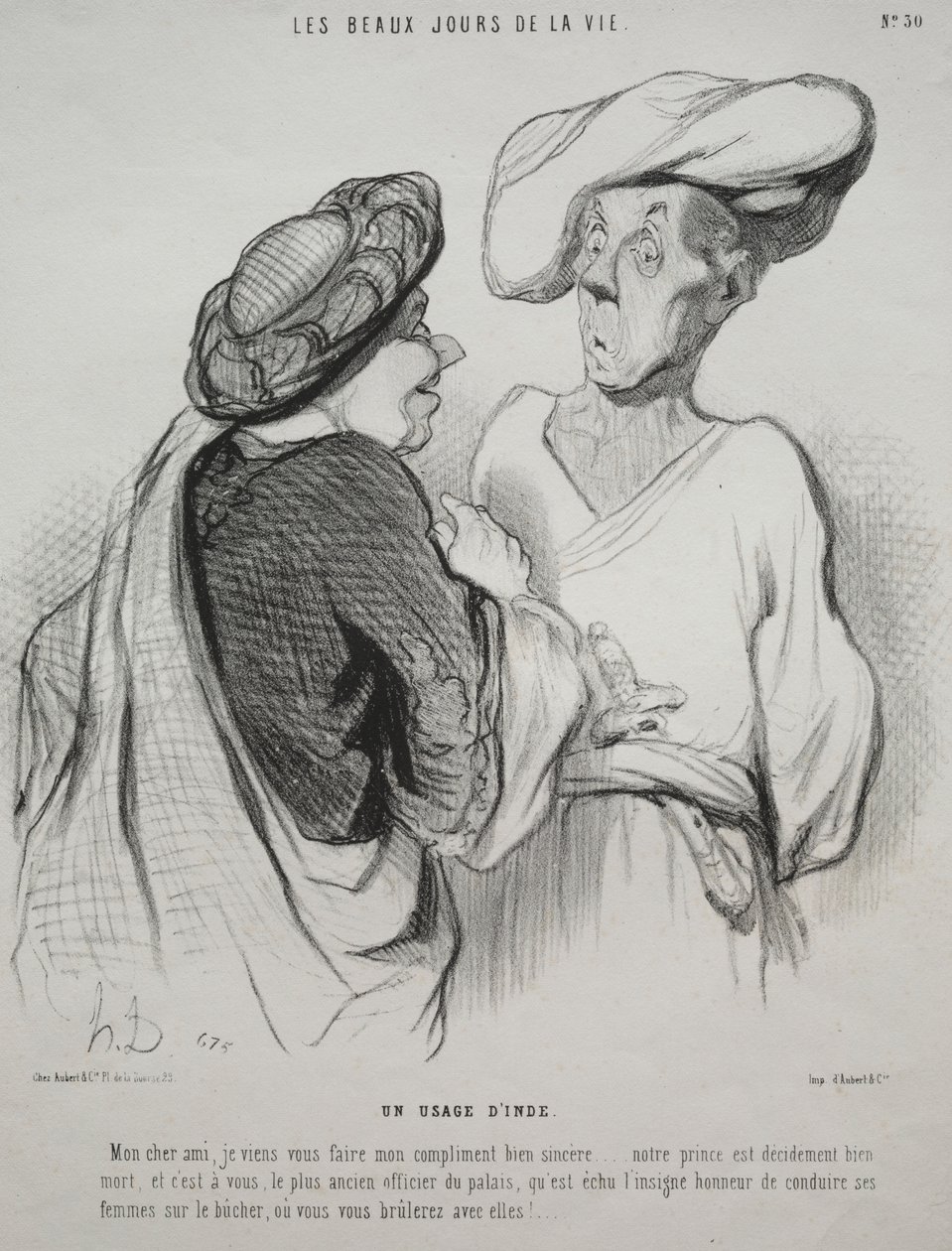The Beautiful Days of Life, plate 30: An Indian Custom by Honoré Daumier