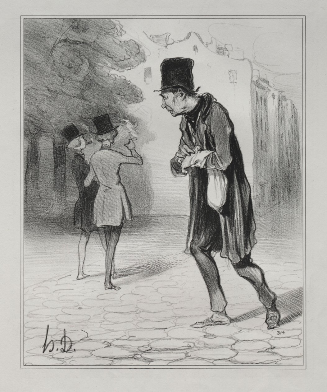 The Bohemians of Paris, Plate 4: The Collector of Cigar Stubs by Honoré Daumier