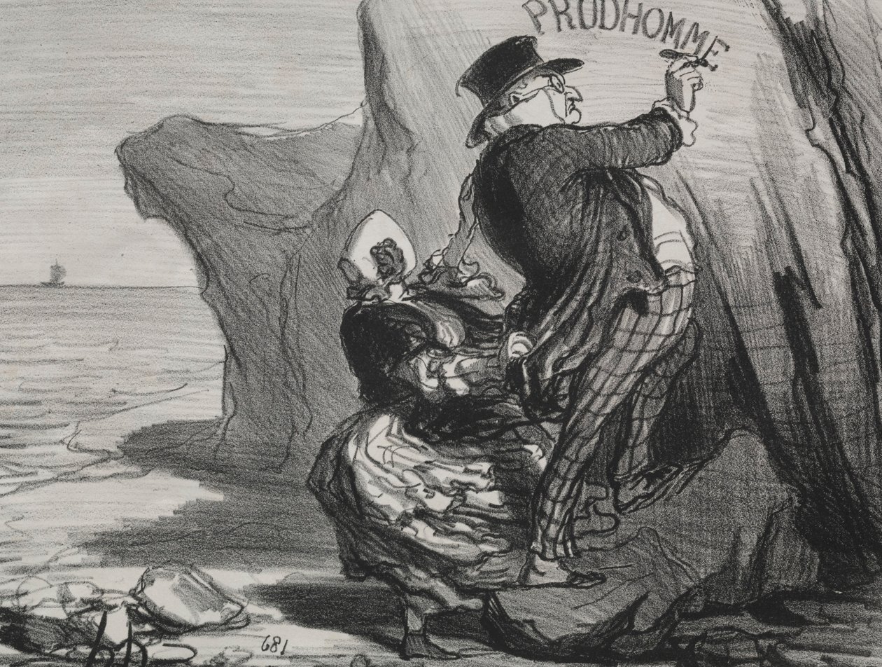 The Good Bourgeois plate 3: I want to leave an imperishable monument of our visit, 1854 by Honoré Daumier