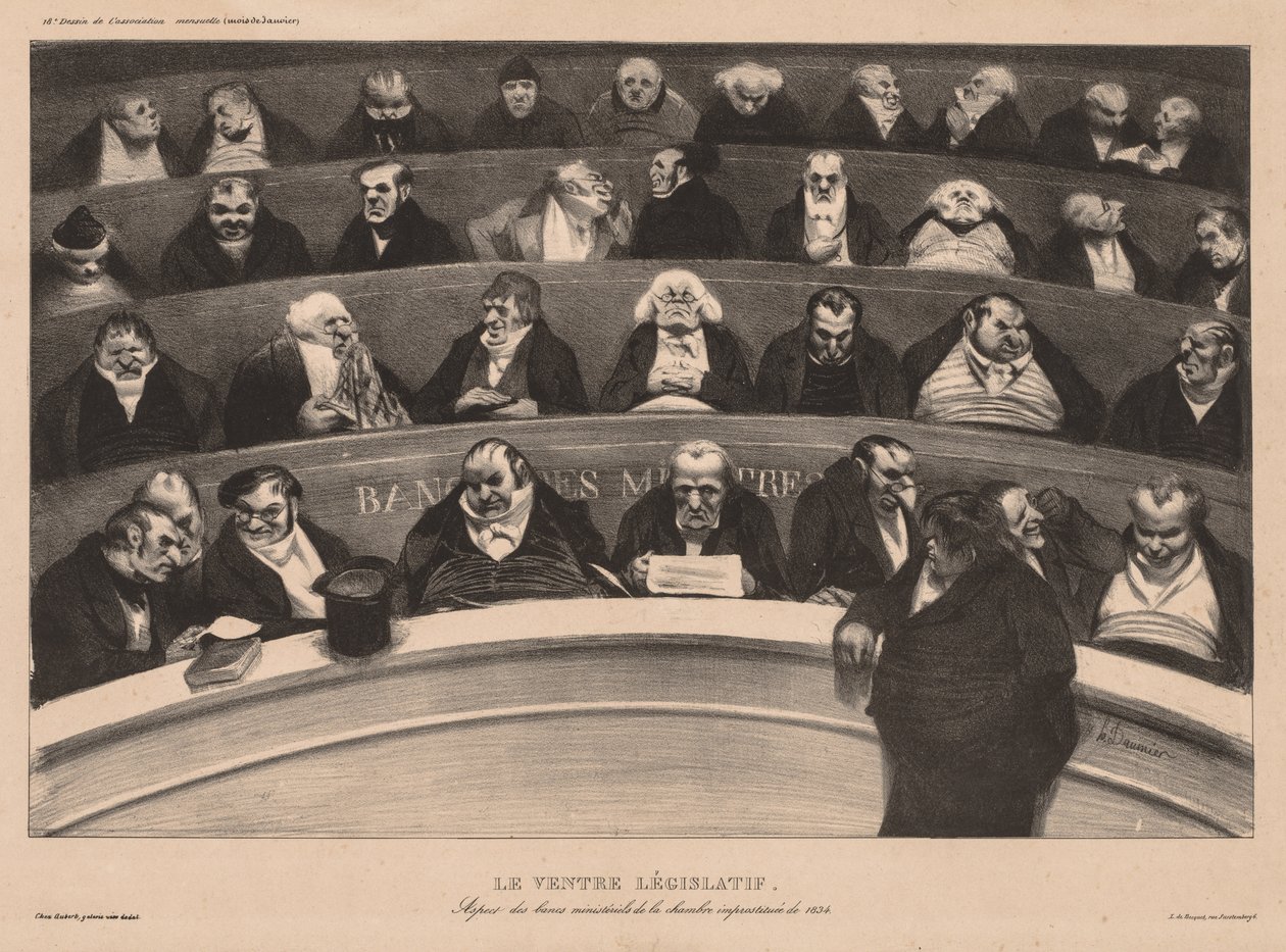 The Monthly Association (plate 18): The Legislative Belly by Honoré Daumier