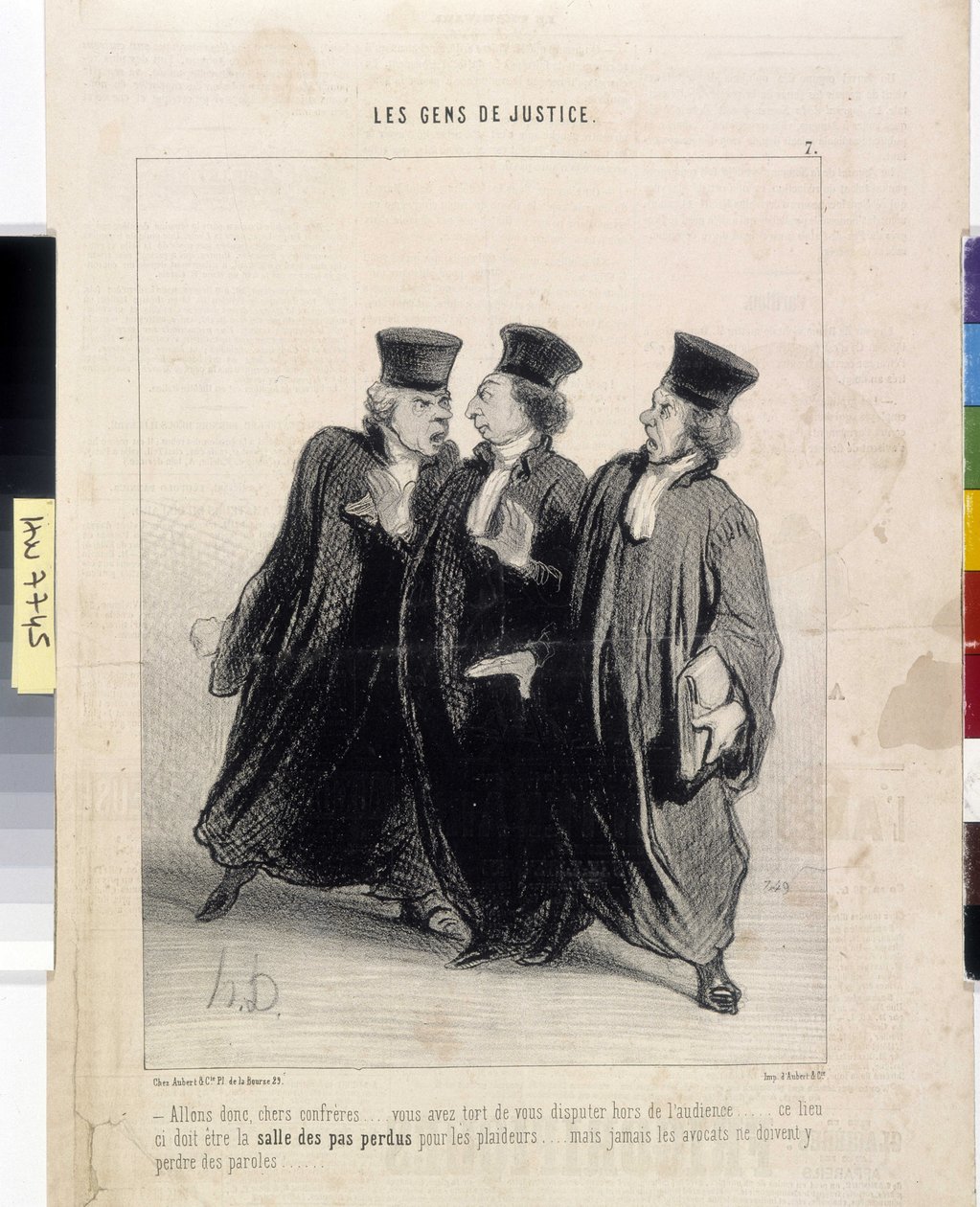 The People of Justice. Cartoon by Honore Daumier (1808-1879), 37.5x28. Extract from the Newspaper 