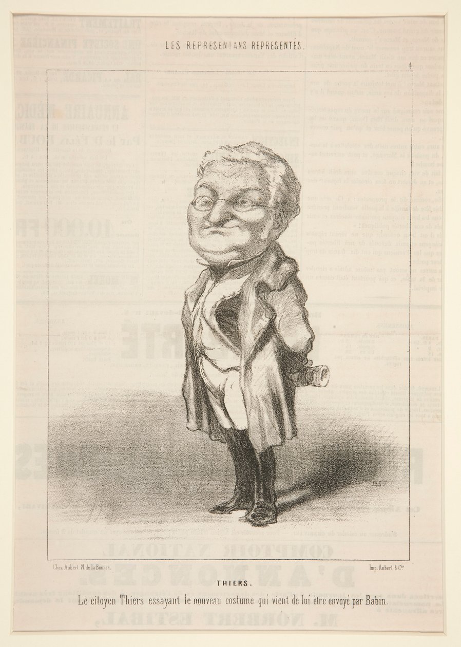 Thiers: Citizen Thiers Trying on the New Costume Sent to Him by Bavin by Honoré Daumier