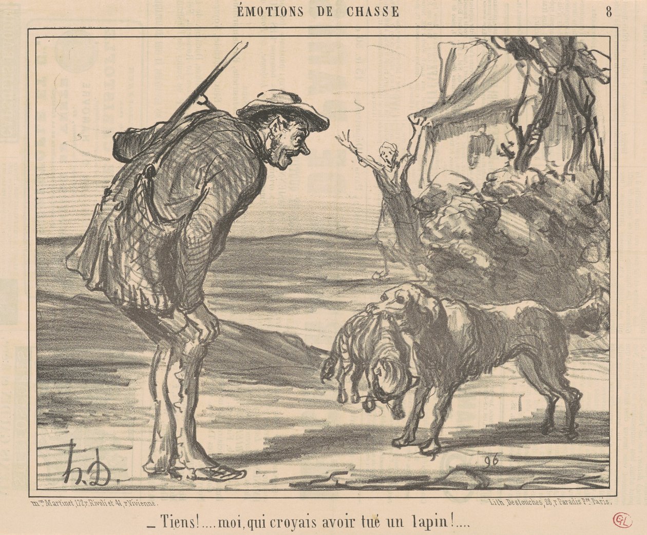 Look! I thought I had killed a rabbit! ... by Honoré Daumier