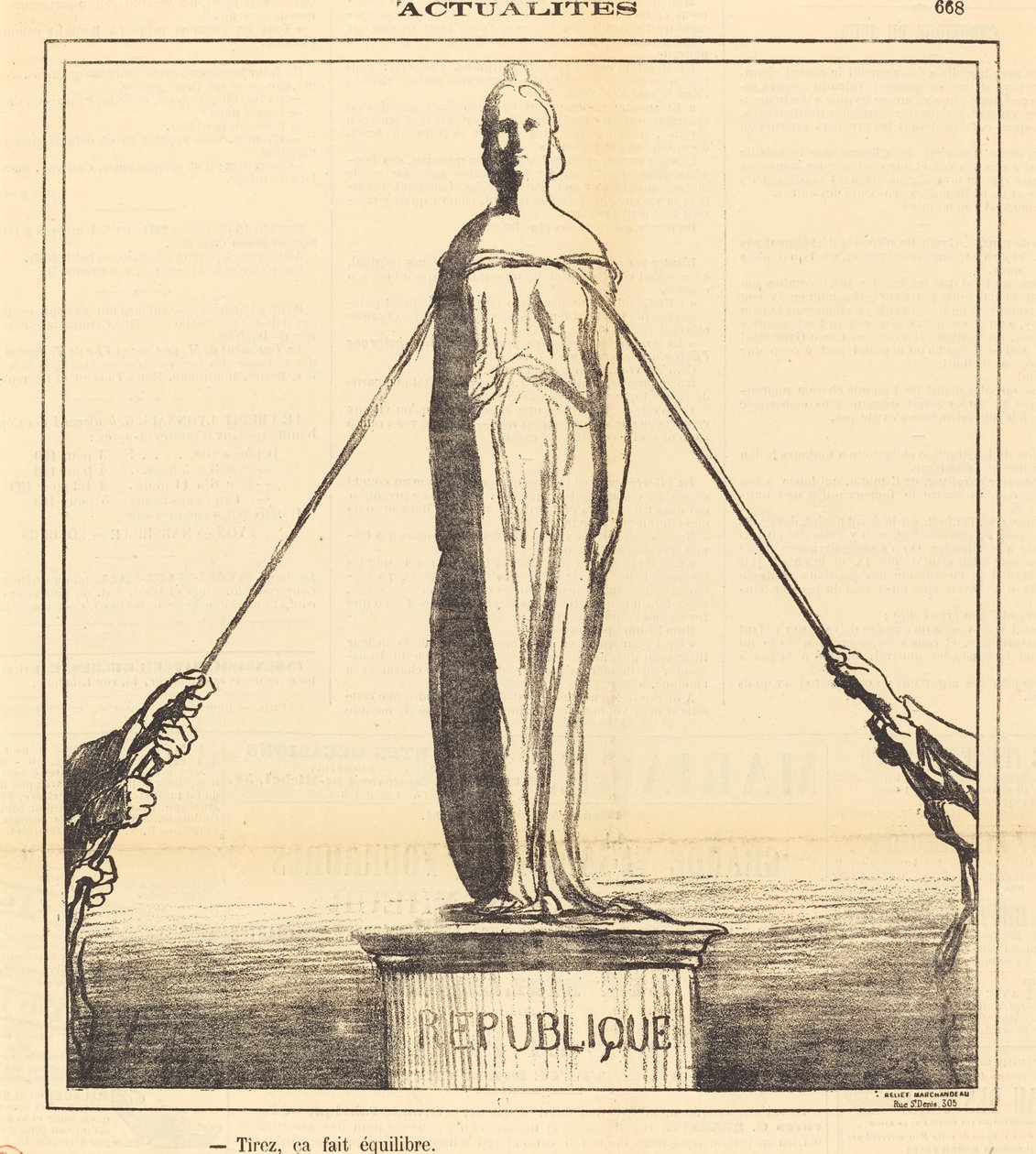 Pull, it balances by Honoré Daumier
