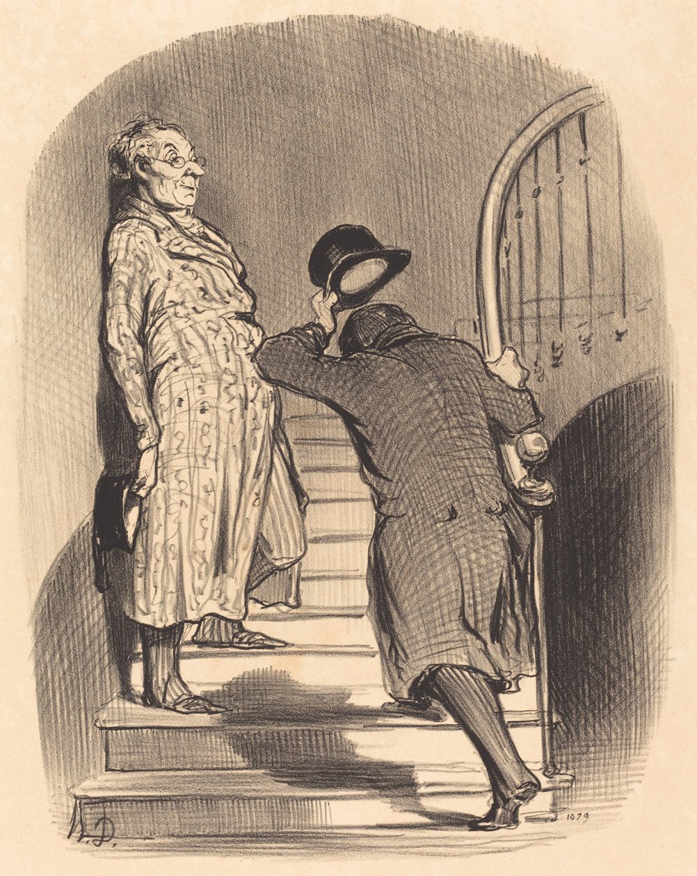 A Tenant Who Pays His Rent on Time by Honoré Daumier