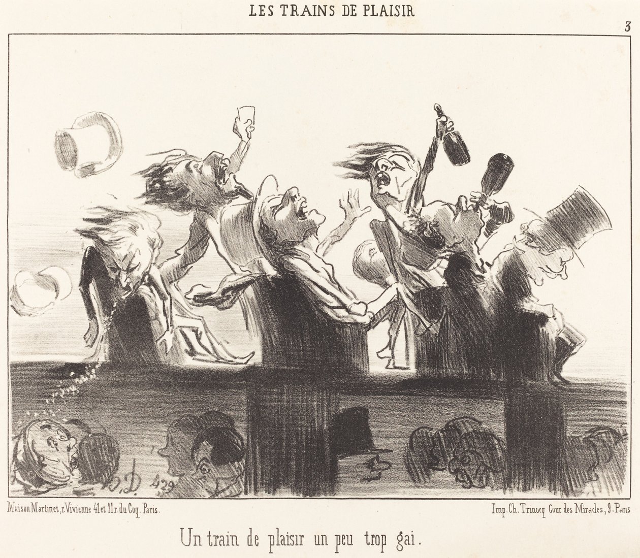 A Pleasure Train a Little Too Merry by Honoré Daumier