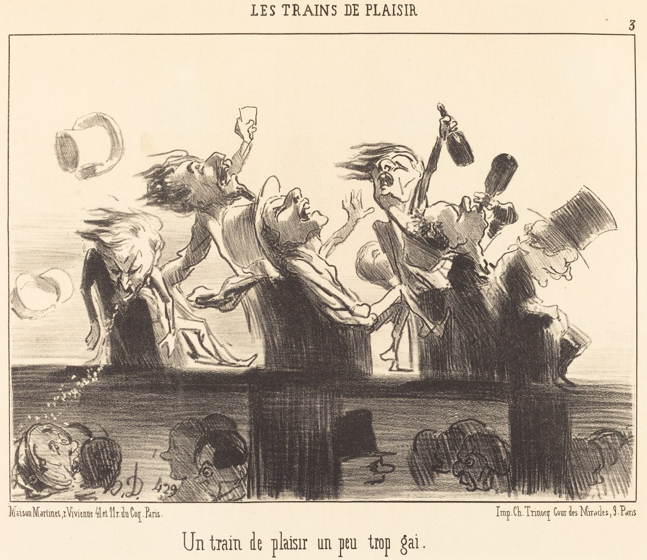 A Pleasure Train a Little Too Merry by Honoré Daumier