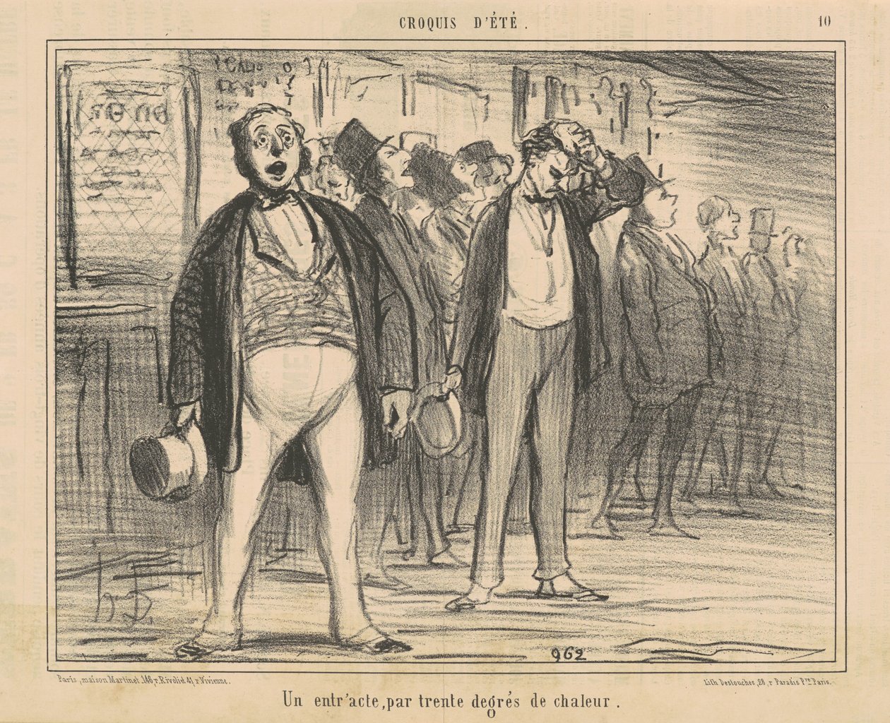 An Intermission, at Thirty Degrees of Heat by Honoré Daumier