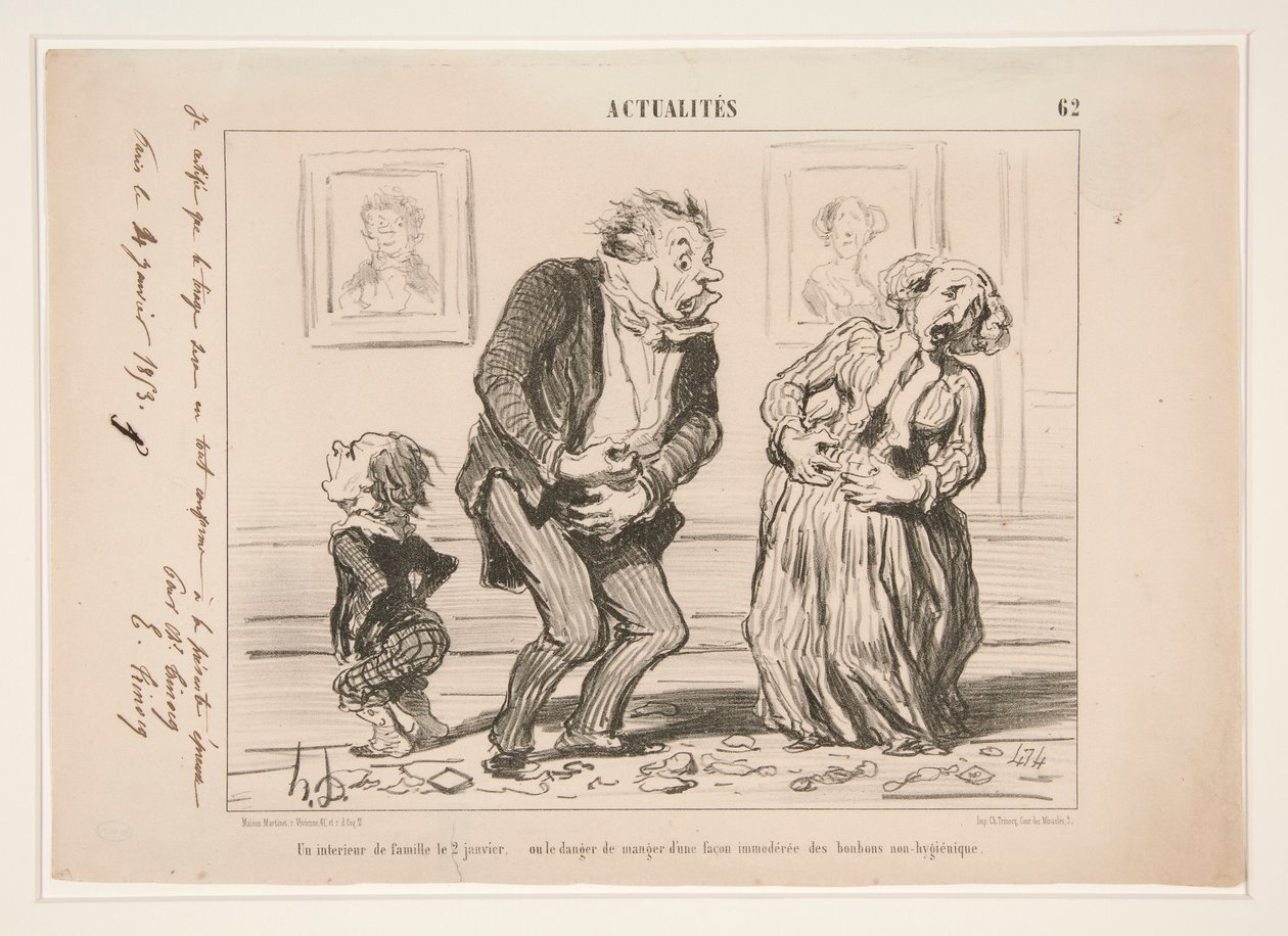 A Family Interior on January 2 by Honoré Daumier