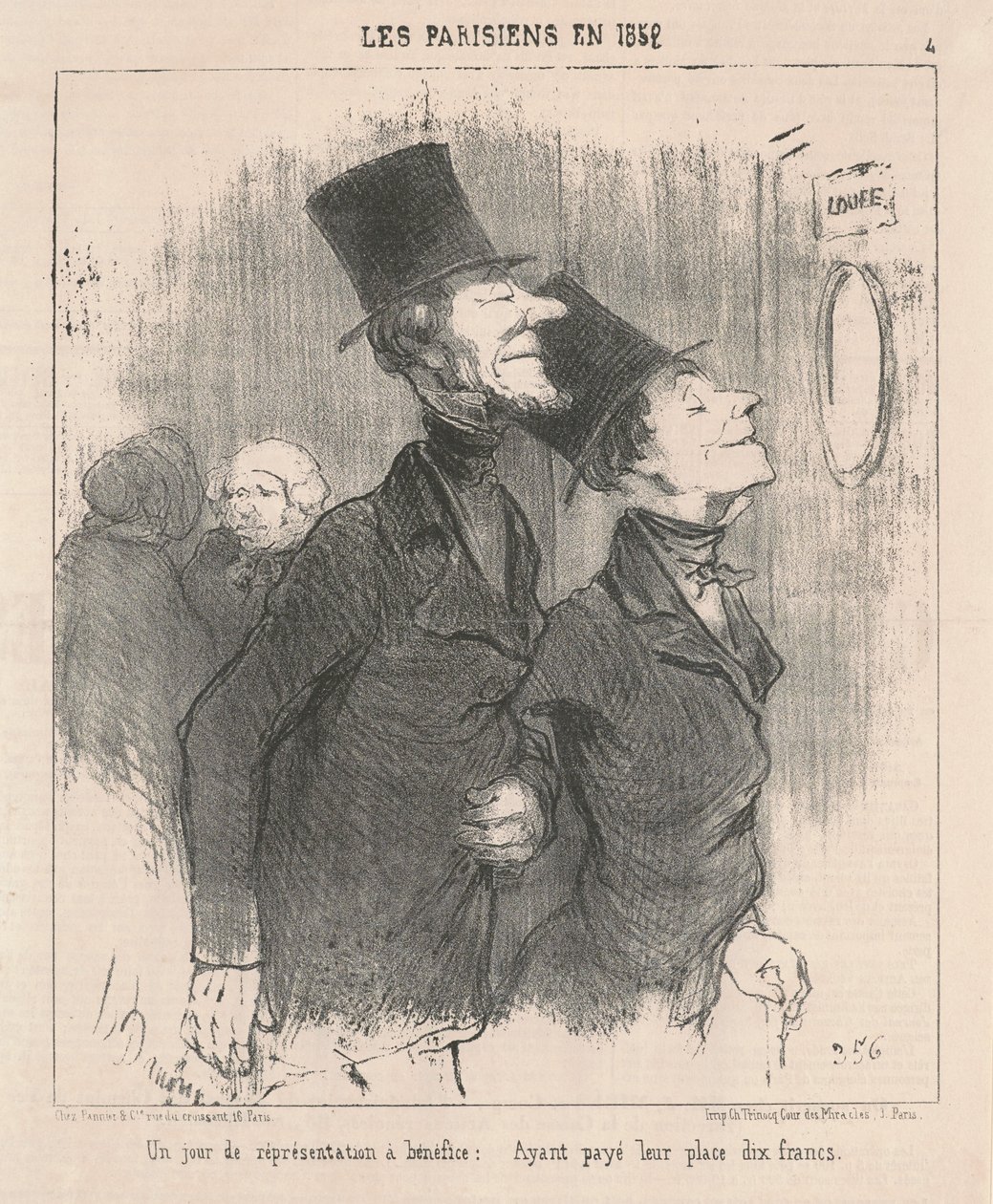 A Day of Benefit Performance by Honoré Daumier