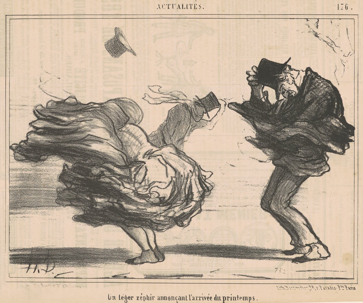 A light zephyr announcing the arrival of spring by Honoré Daumier
