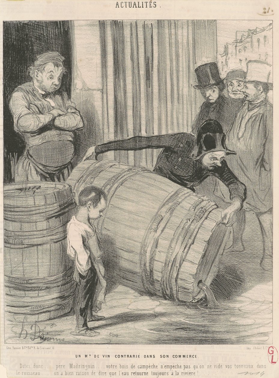 A Wine Merchant Upset in His Business by Honoré Daumier