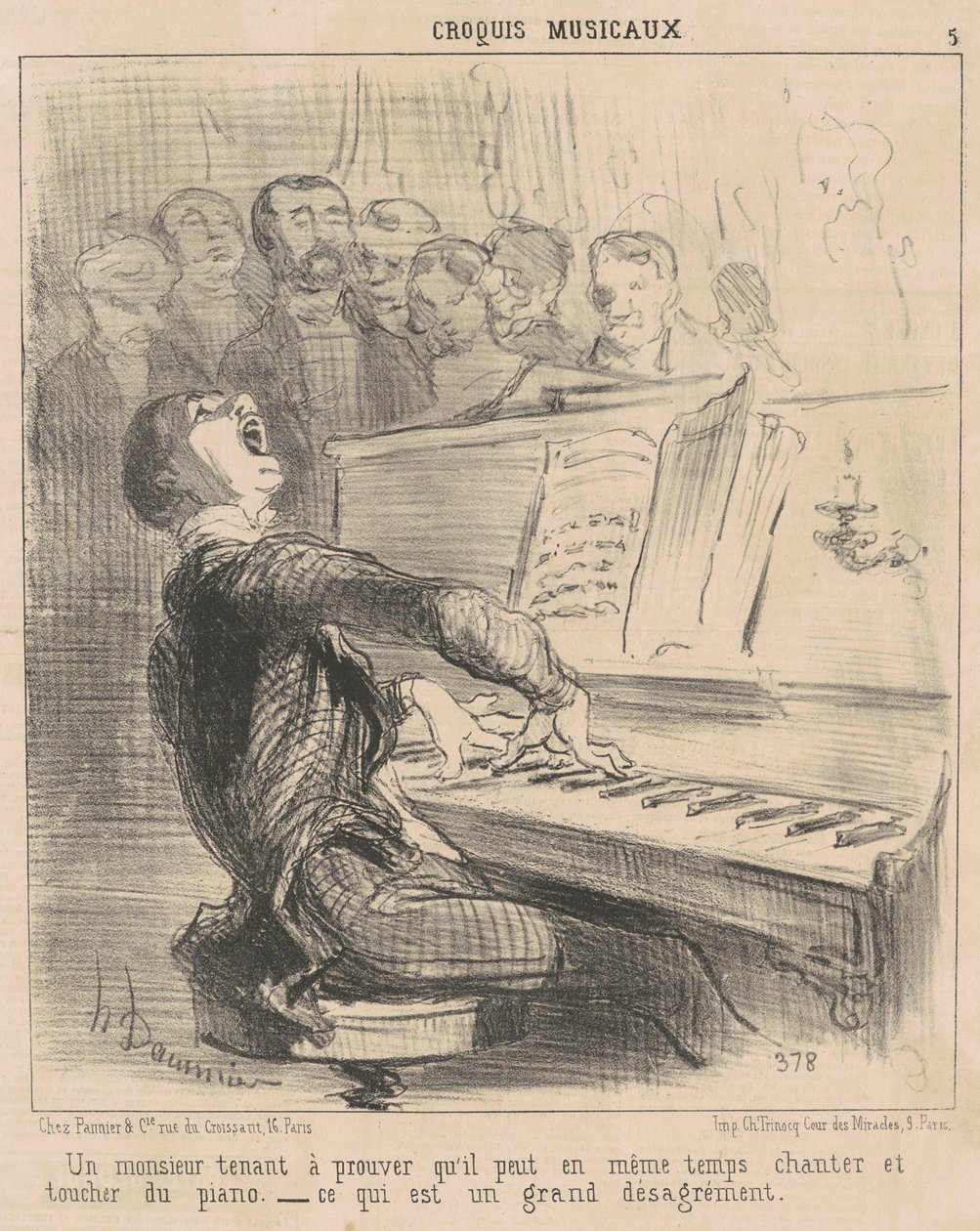 A Gentleman Trying to Prove He Can... by Honoré Daumier