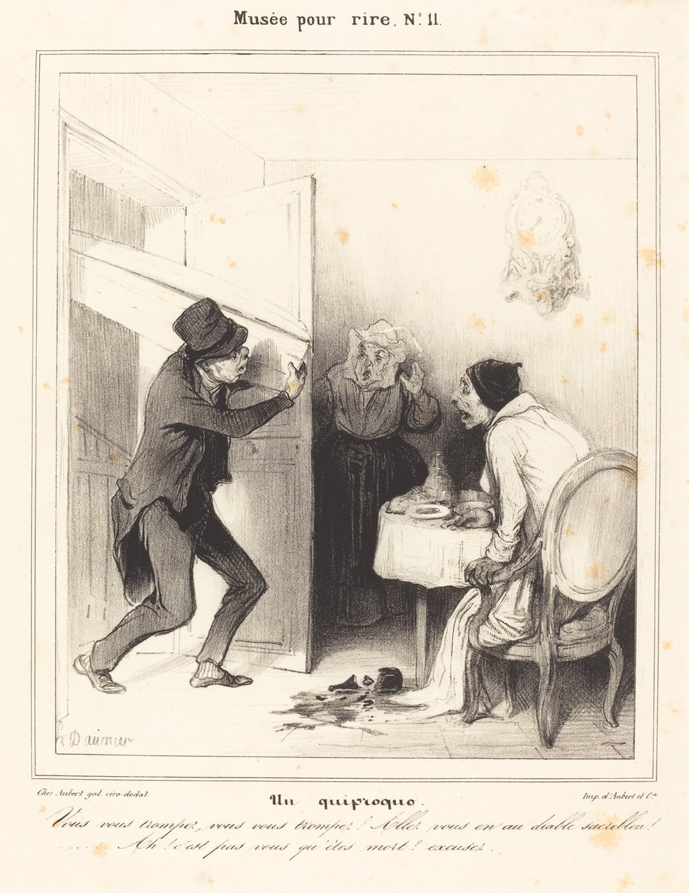 A Misunderstanding - You are mistaken... go... to hell... by Honoré Daumier