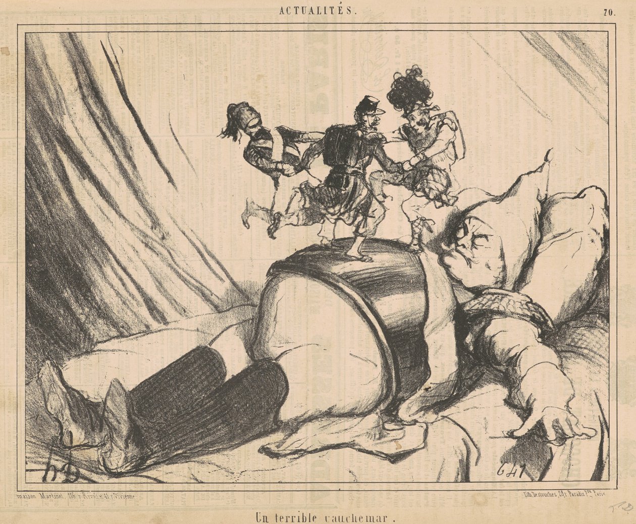 A Terrible Nightmare by Honoré Daumier