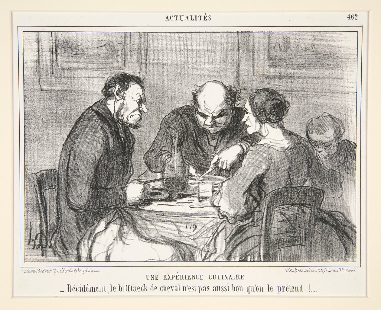 A Culinary Experience: Decidedly, the Horse Steak by Honoré Daumier