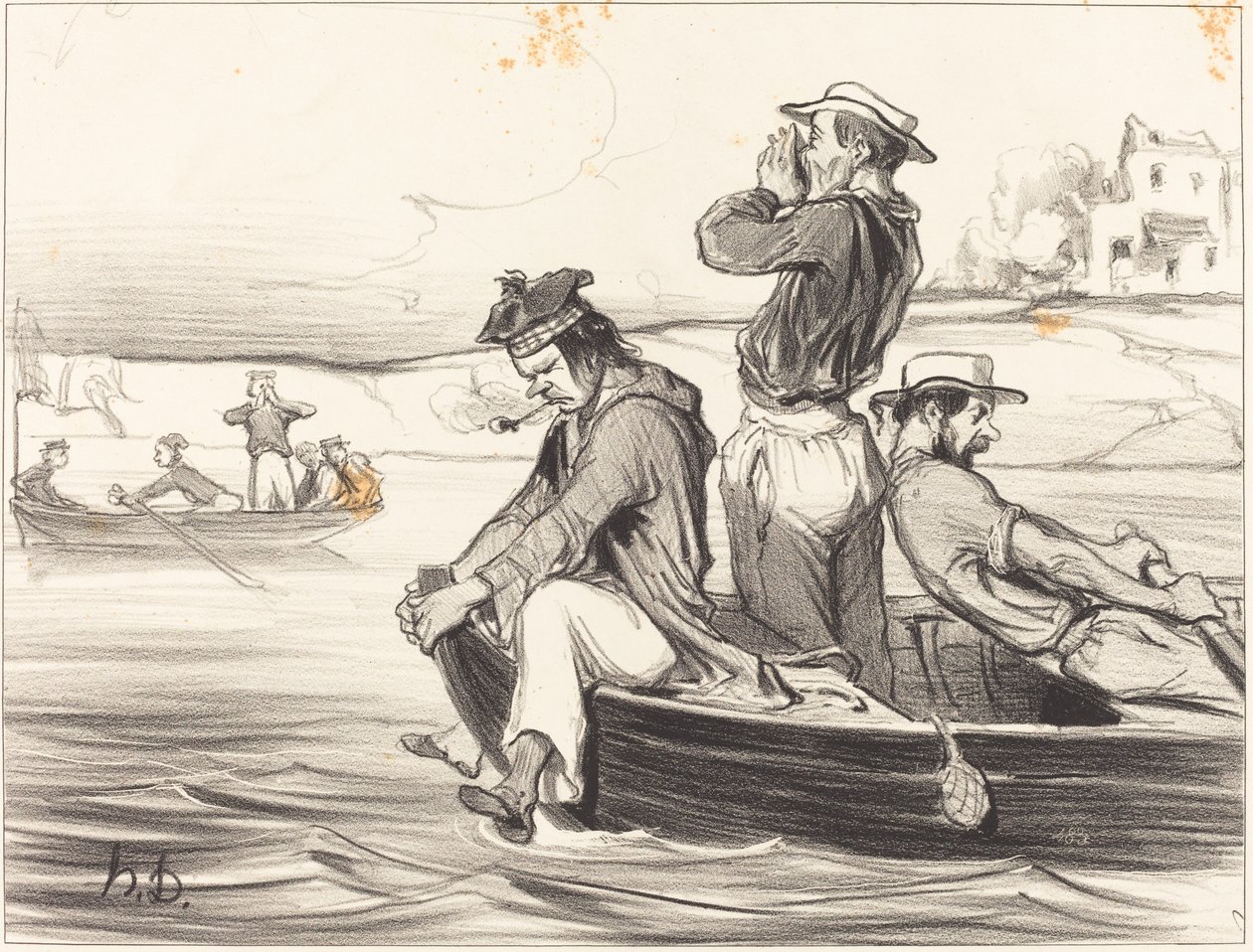 A Meeting in Open Water by Honoré Daumier