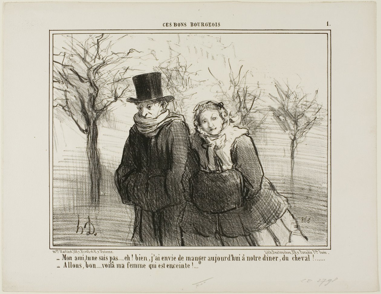 You Know My Dear, Plate 1 from Ces Bons Bourgeois by Honoré Victorin Daumier