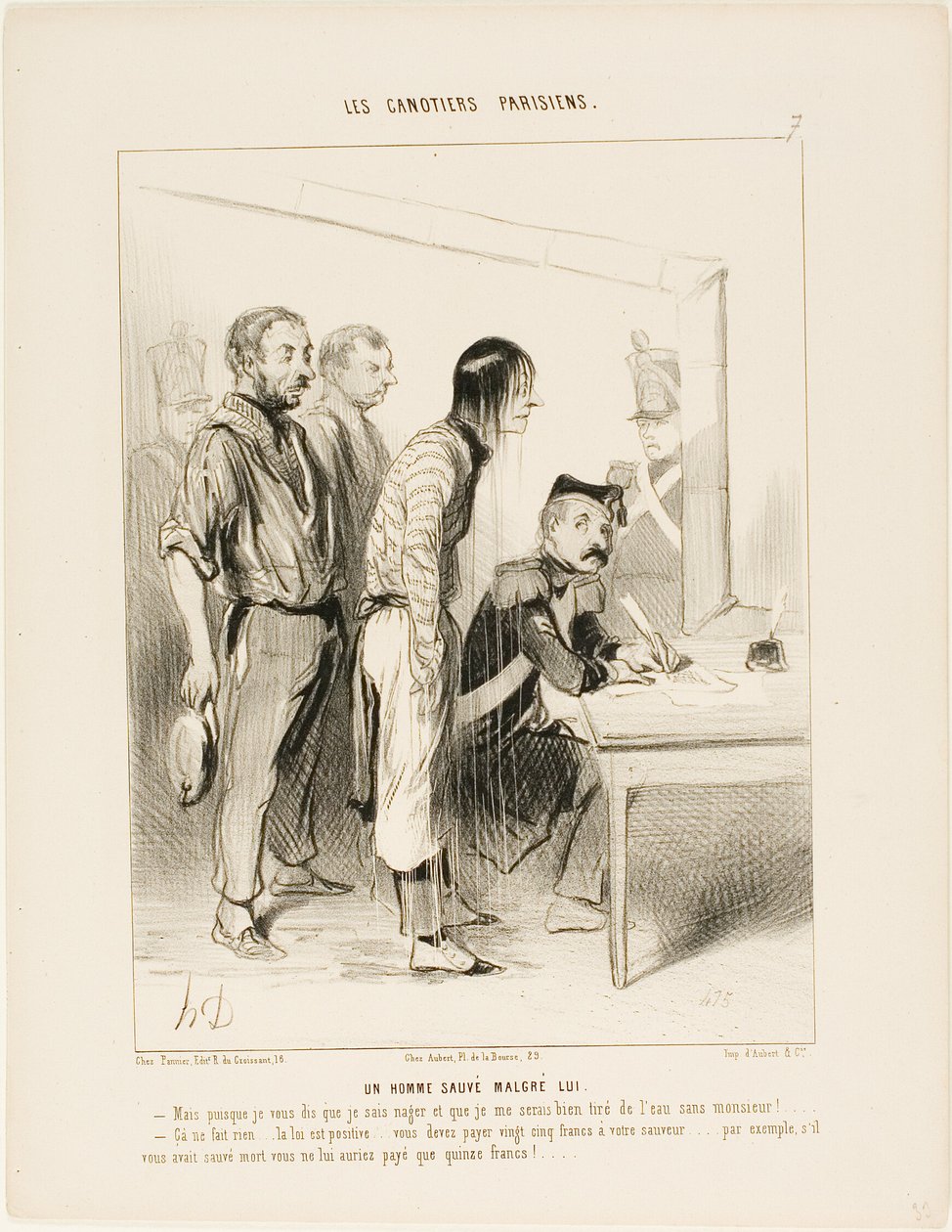 A Man Saved Against His Will by Honoré Victorin Daumier