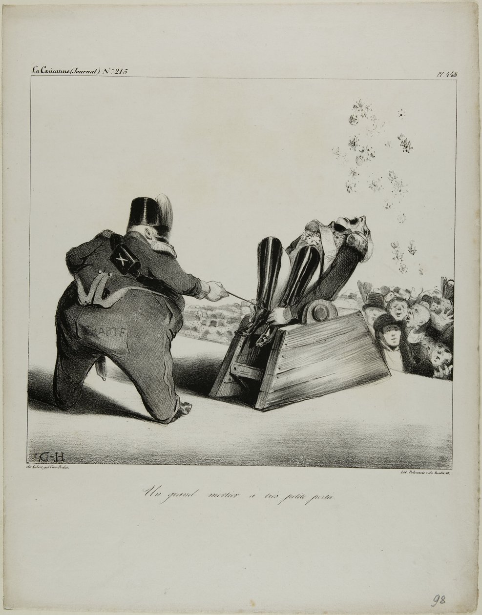 A large mortar with a short range, plate 488 by Honoré Victorin Daumier