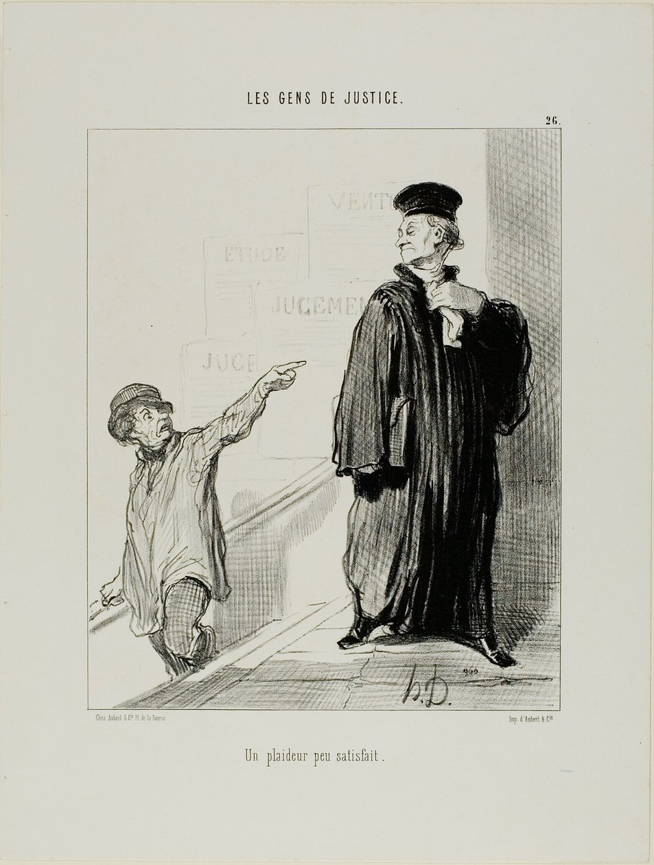 A Rather Unsatisfied Litigant, Plate 26 from Les Gens De Justice by Honoré Victorin Daumier