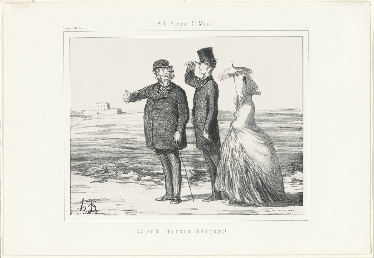 At Varenne, Saint-Maur, Plate 418 from Souvenirs d’artistes by Honoré Victorin Daumier