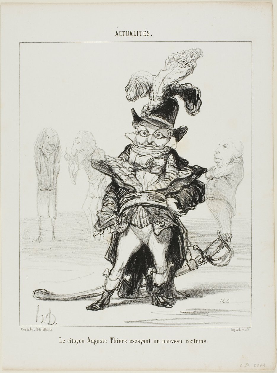 Citizen Thiers Trying on a New Costume, Plate 114 from Actualités by Honoré Victorin Daumier