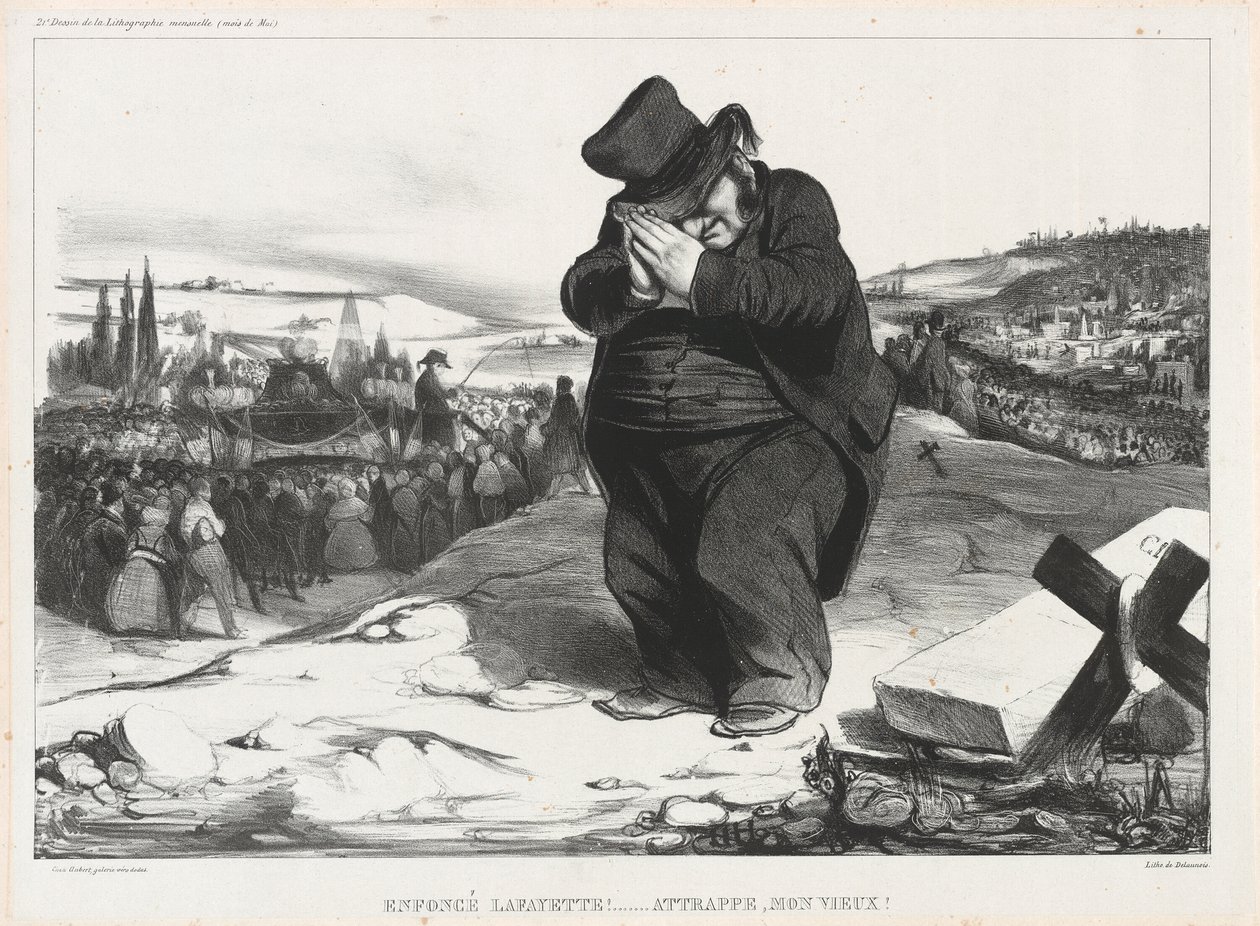 Crushed Lafayette!... Trapped, Old Fellow!, plate 22 from The Monthly Association by Honoré Victorin Daumier