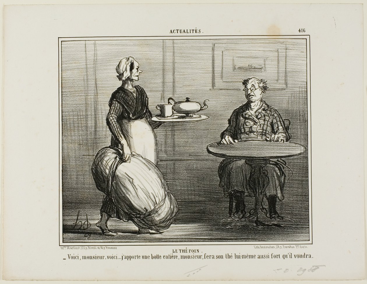Herbal Tea, Plate 416 from Actualités by Honoré Victorin Daumier